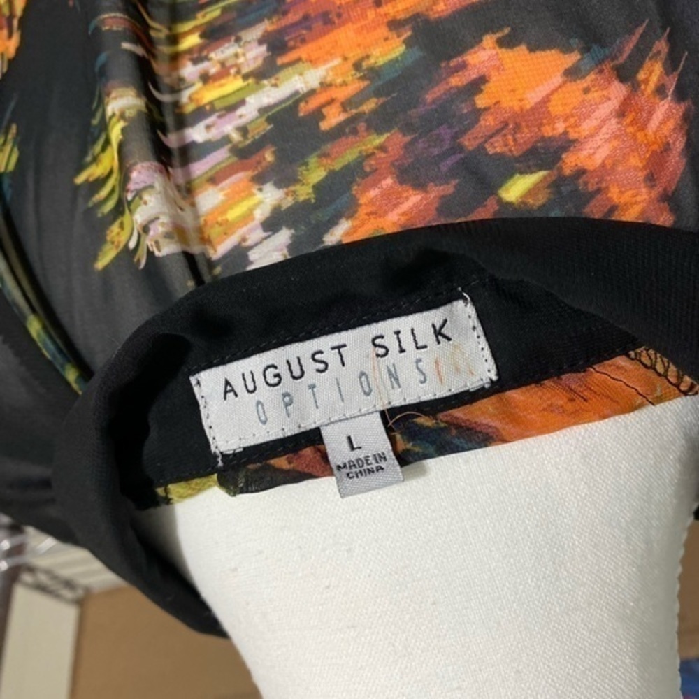 August Silk‎ Options Sheer Shirt with Multicolored Back - Picture 4 of 8